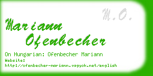 mariann ofenbecher business card